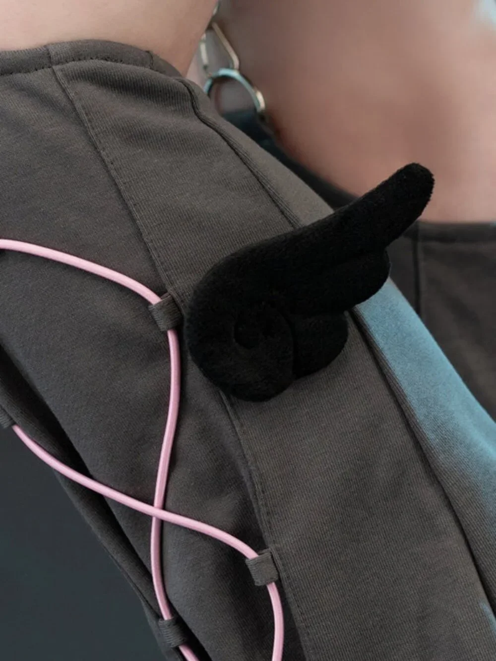 NEW ACDC RAG Capsule Bunny Heart Hack Grey/Pink Leg Warmer
